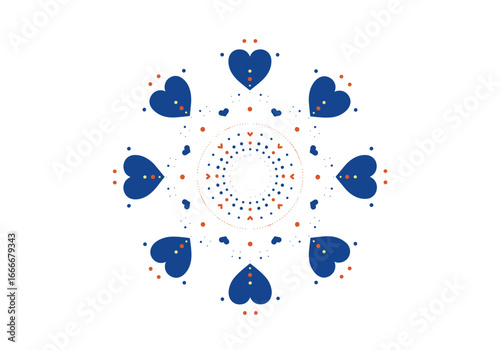 Stunning heart mandala design radiating love, perfect for wedding invitations and romantic projects