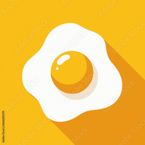 A sunny-side-up fried egg with a bright yellow yolk on a yellow background.