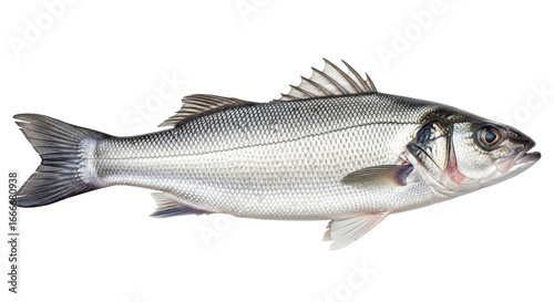Schilderij op canvas Isolated Fresh Sea Bass Fish