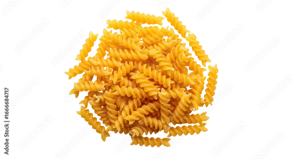 Fototapeta premium Isolated Pile of Dried Fusilli Pasta