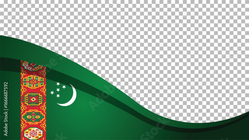 Vector template mockup for Turkmenistan banner design, editable layout for marketing, events, promotions, ideal for digital and print projects, vibrant and professional style.