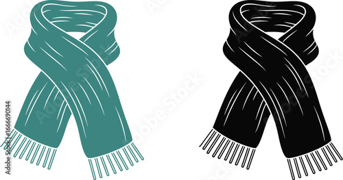 Scarf winter fashion accessory neckwear apparel illustration design