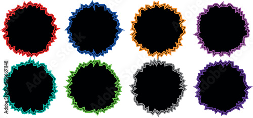 Sleek Circle Logo Sticker Design | Black Label Round Emblem with Smooth Line Color Variations for Branding