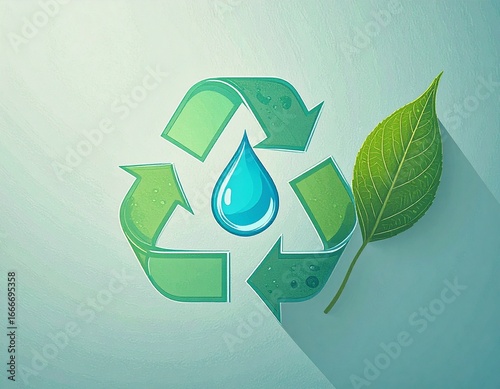 Minimalist recycling icons – sustainability concept