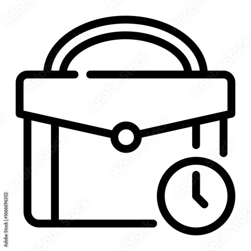 working hours line icon