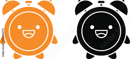 Cute cartoon alarm clock vector illustration time management icon