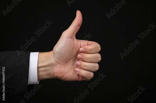 A hand giving a thumbs-up g...