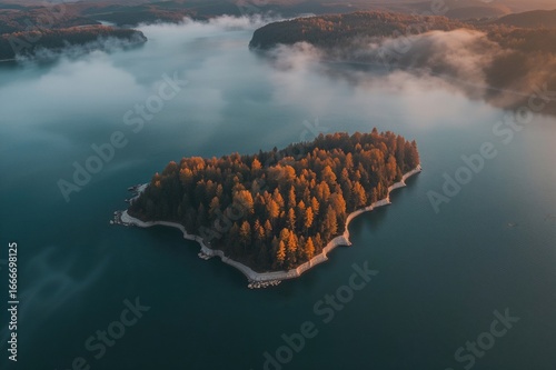 Sunrise aerial shot of a se...