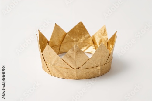 A golden paper crown displa...