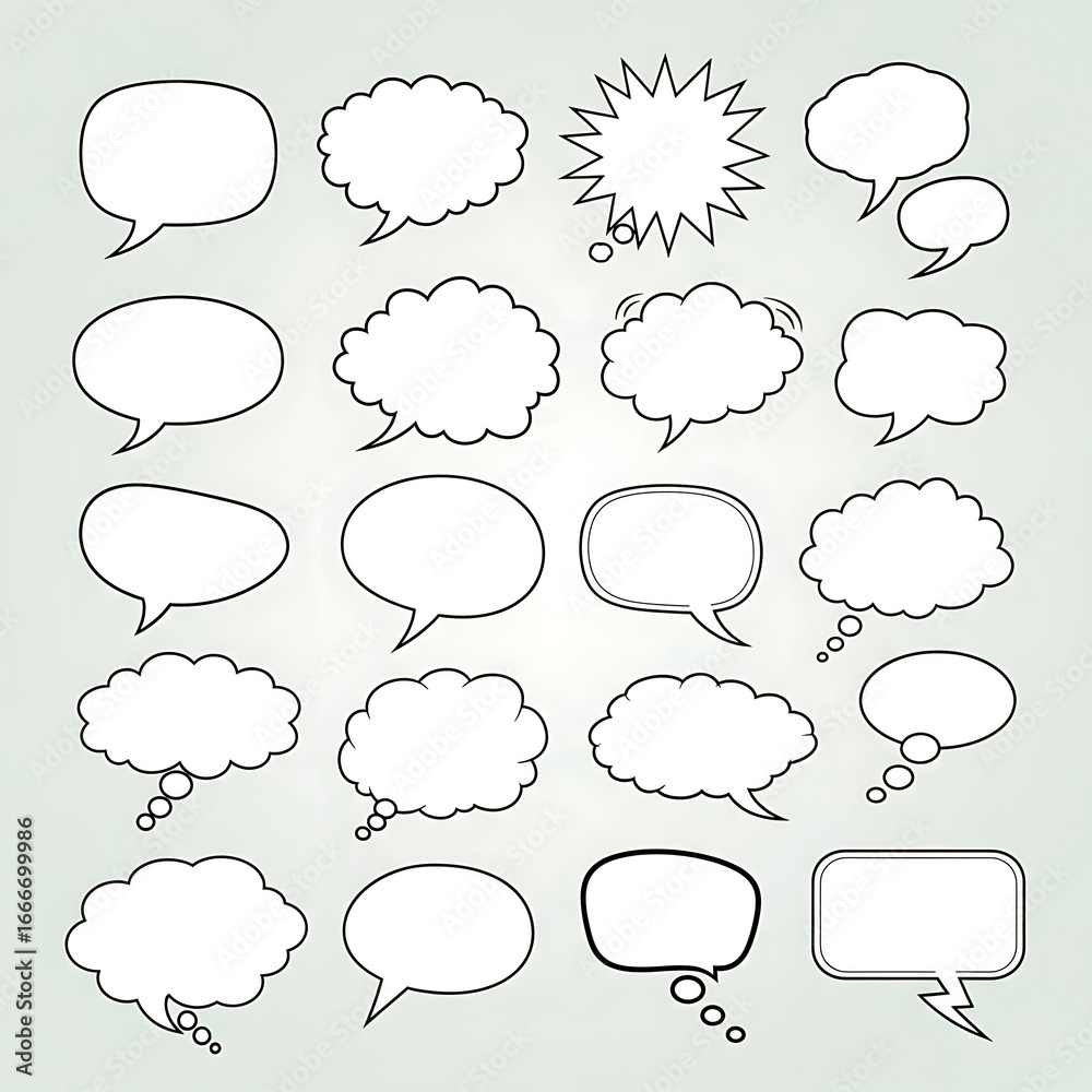 Fototapeta premium Collection of comic speech bubbles