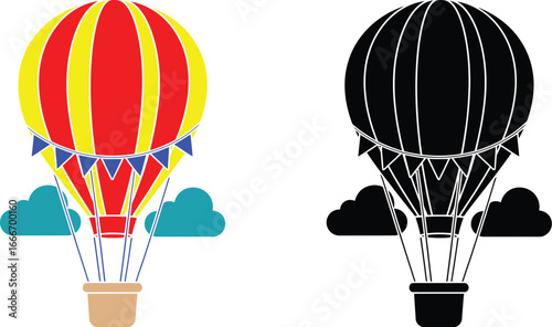 Hot air balloon vector design illustration graphic element art