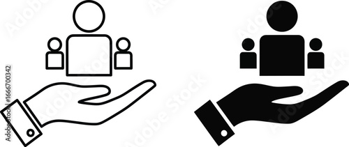 Human resources management people care team support vector graphic