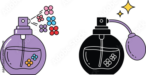 Perfume bottle vector illustration fragrance aroma scent beauty spa