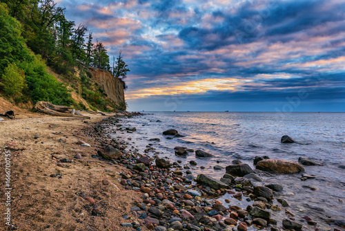 Orłowski Cliff At Baltic Sea In Gdynia, Poland