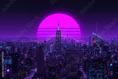Neon-lit futuristic metropo...