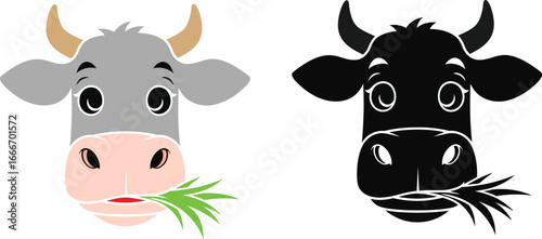 Cute cartoon cow vector illustration farm animal graphic design