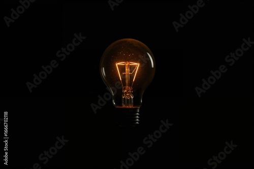 An illuminated orange light...
