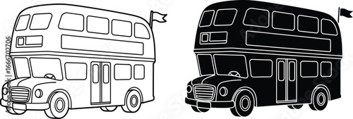 London bus vector illustration double decker bus transportation art