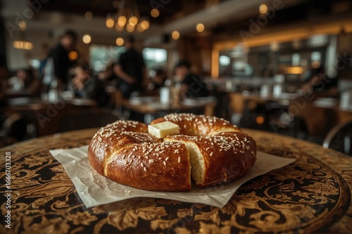 A Soft Pretzel Loaf Served ...