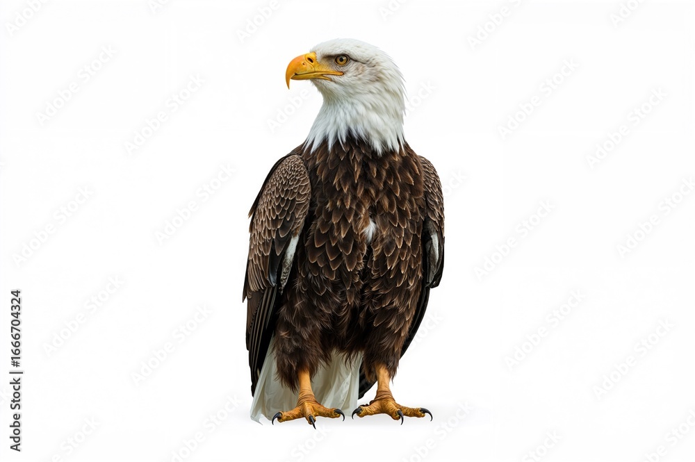 Obraz premium White background featuring an eagle illustration