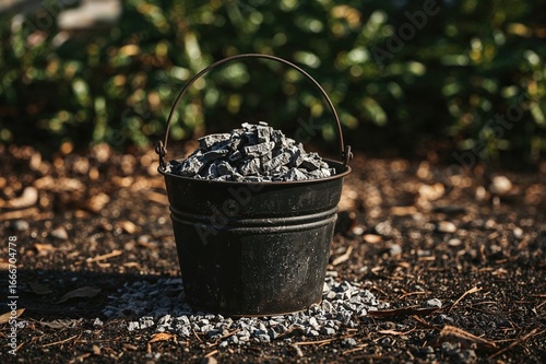 A black container filled wi...