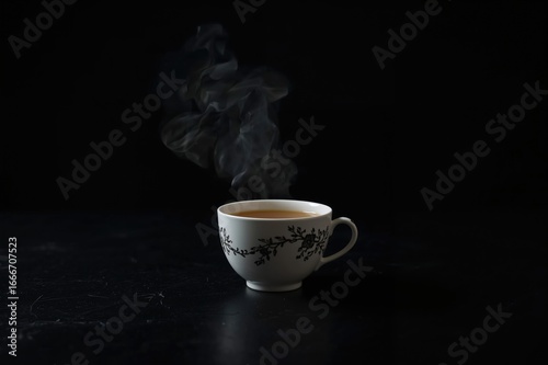 A tea cup placed on a surface