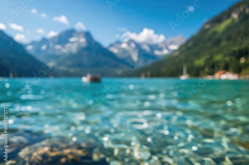 Mountain range with sea and...