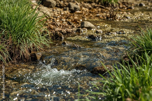 Water plants growing in the...