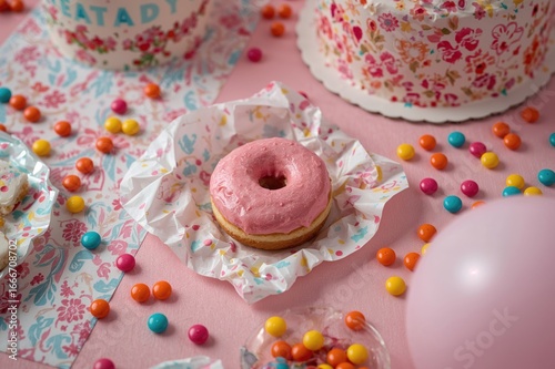 Girls' celebration with a p...