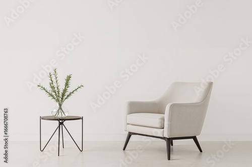A vintage armchair paired w...