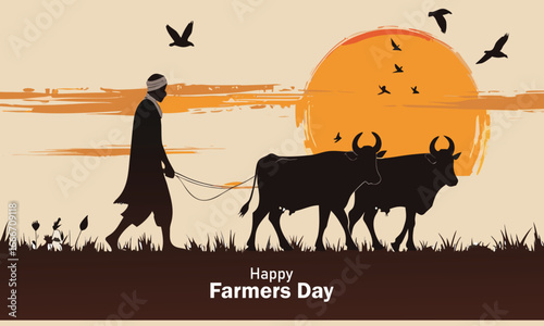 Happy National Farmers Day Post and Greeting Card.
