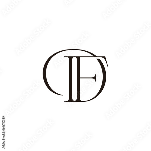 letter ifd simple linked loop logo vector