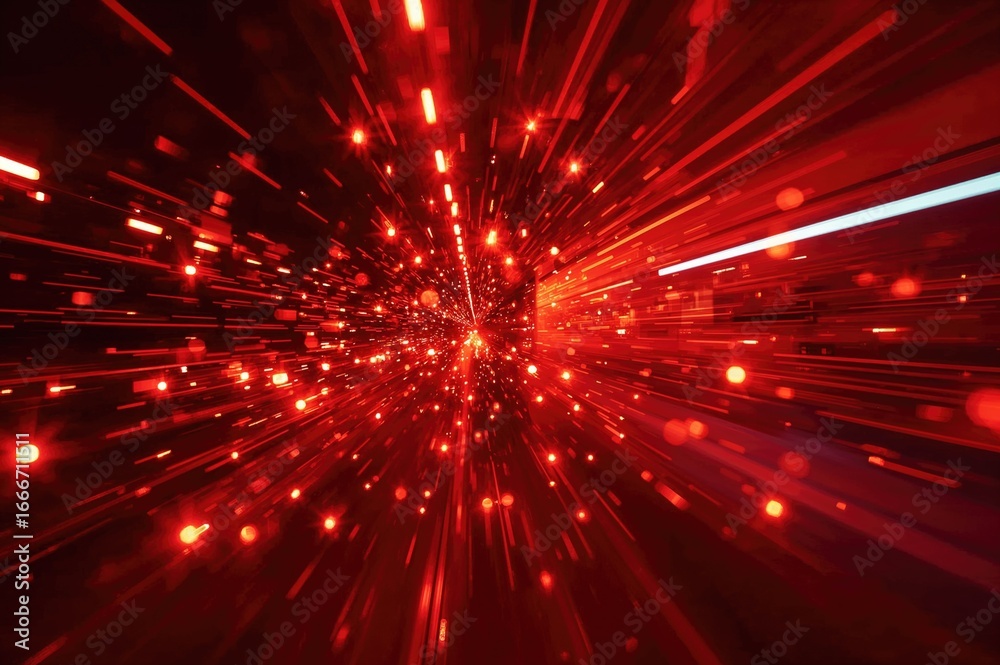 Naklejka premium Blurred light streaks with sparkling effects on an abstract glowing background