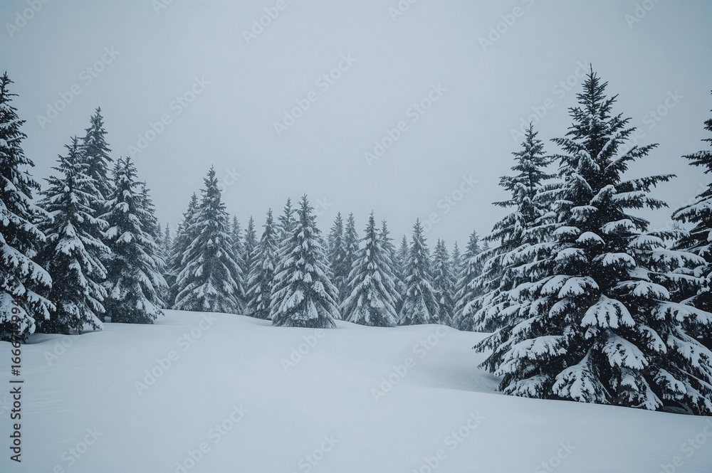 Fototapeta premium A winter vacation landscape created with AI generation tools