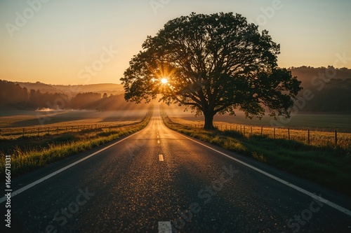 A solitary tree stands besi...