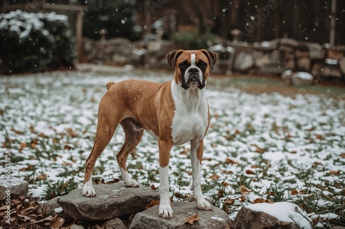 Cute fawn and white Boxer s...