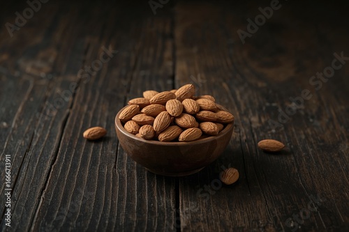 Bowl filled with almonds on...