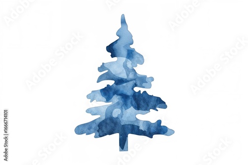 Abstract watercolor pine tr...