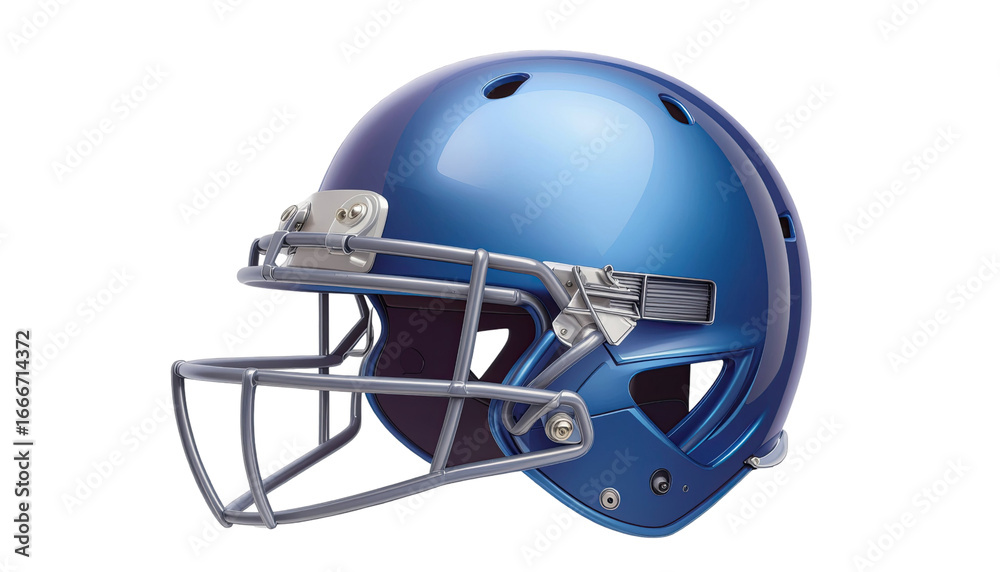 Fototapeta premium Cricket helmet with protective design for players isolated on white background