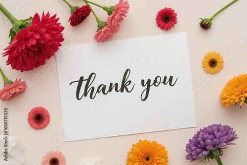 A gratitude card adorned wi...