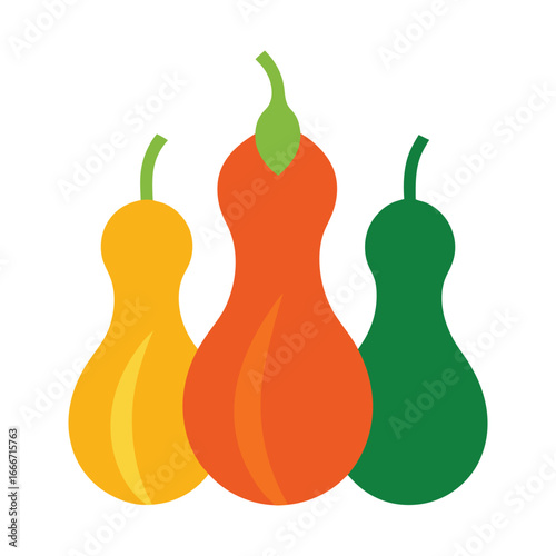 Gourd set on a white