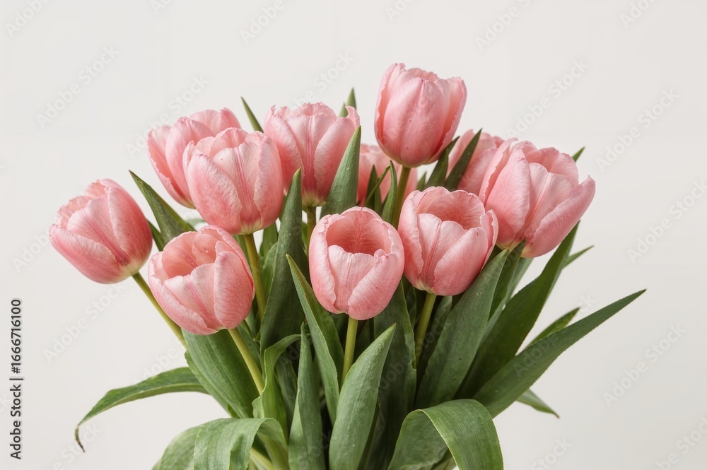 Fototapeta premium A bunch of lovely pink tulips arranged together