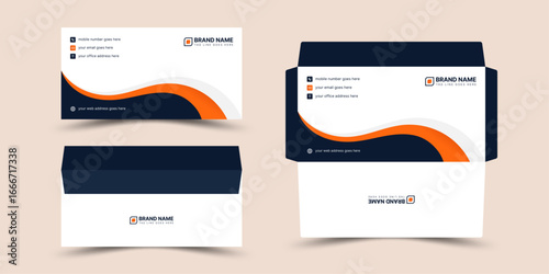 Creative modern corporate envelope design template, Clean DL size business stationery
