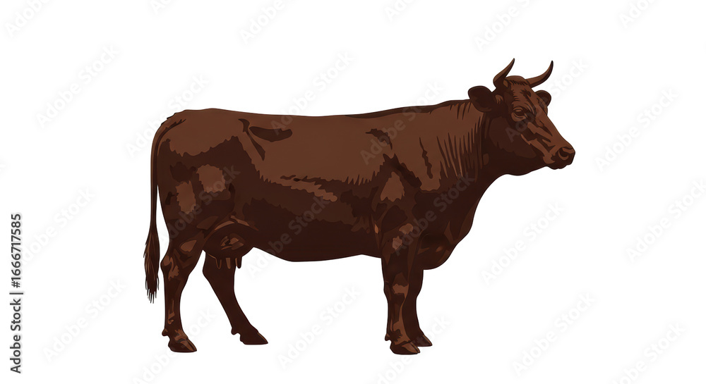 Fototapeta premium Isolated Brown Cow