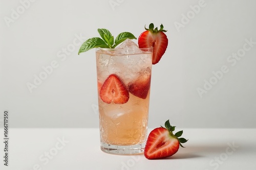 Refreshing cold cocktail wi...