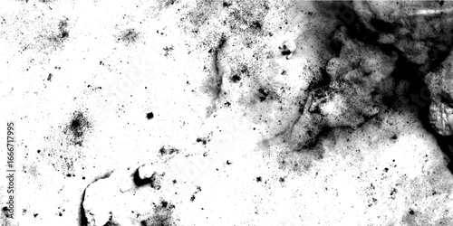 Distressed overlay texture rough black and white texture vector. Abstract grunge black and white ink texture with distressed paint splatter and rough surface details.
