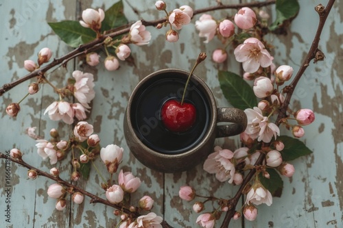 A single cherry rests insid...
