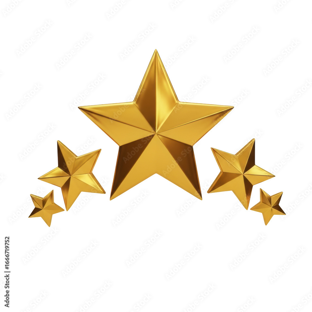 Obraz premium Golden stars arranged in an arc against a black background