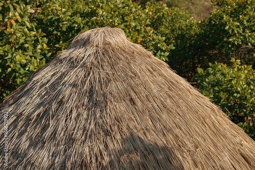 A cottage featuring a straw...