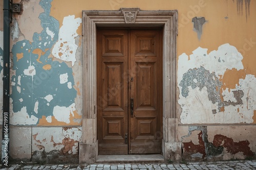 An old wooden door reveals ...